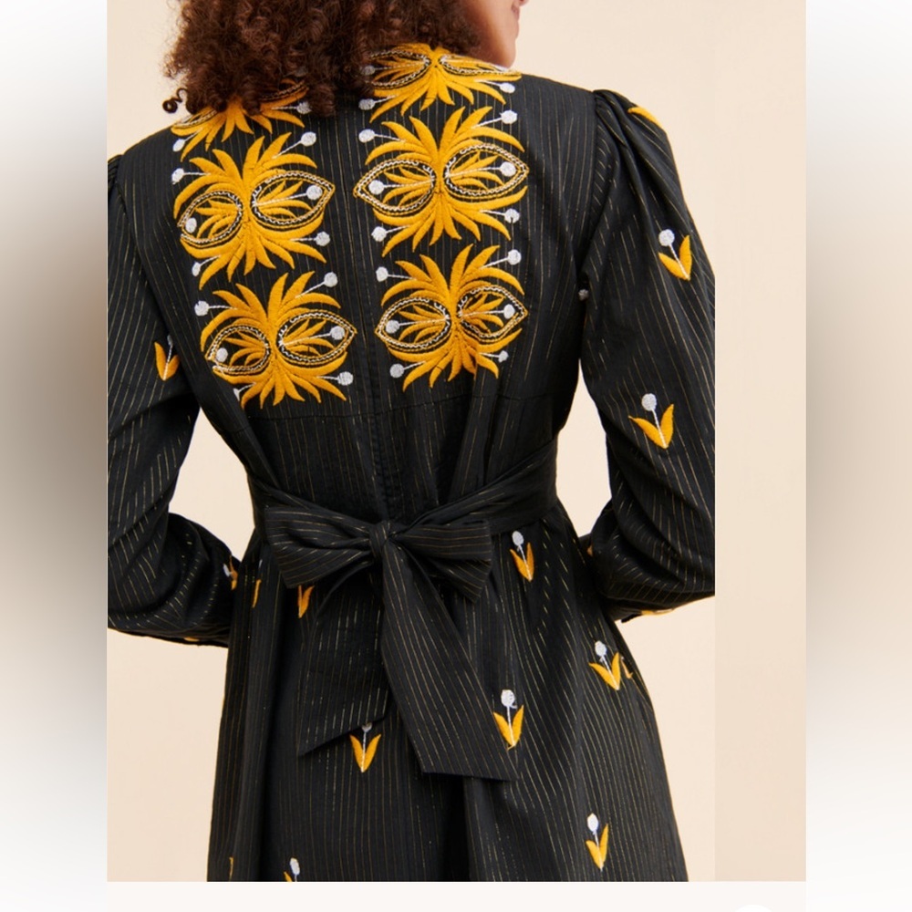 ANTIK BATIK embroidered metallic block print mini dress - Picture 3 of 8